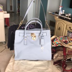 New Beautiful BlueMichael Kors Hamilton Satchel, Shoulder or Crossbody Bag